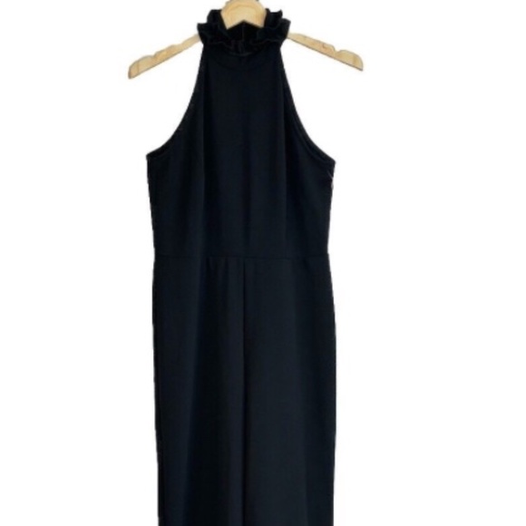 Marina Ruffled Halter Neck Keyhole Back Jumpsuits Size: 4 - Picture 2 of 6